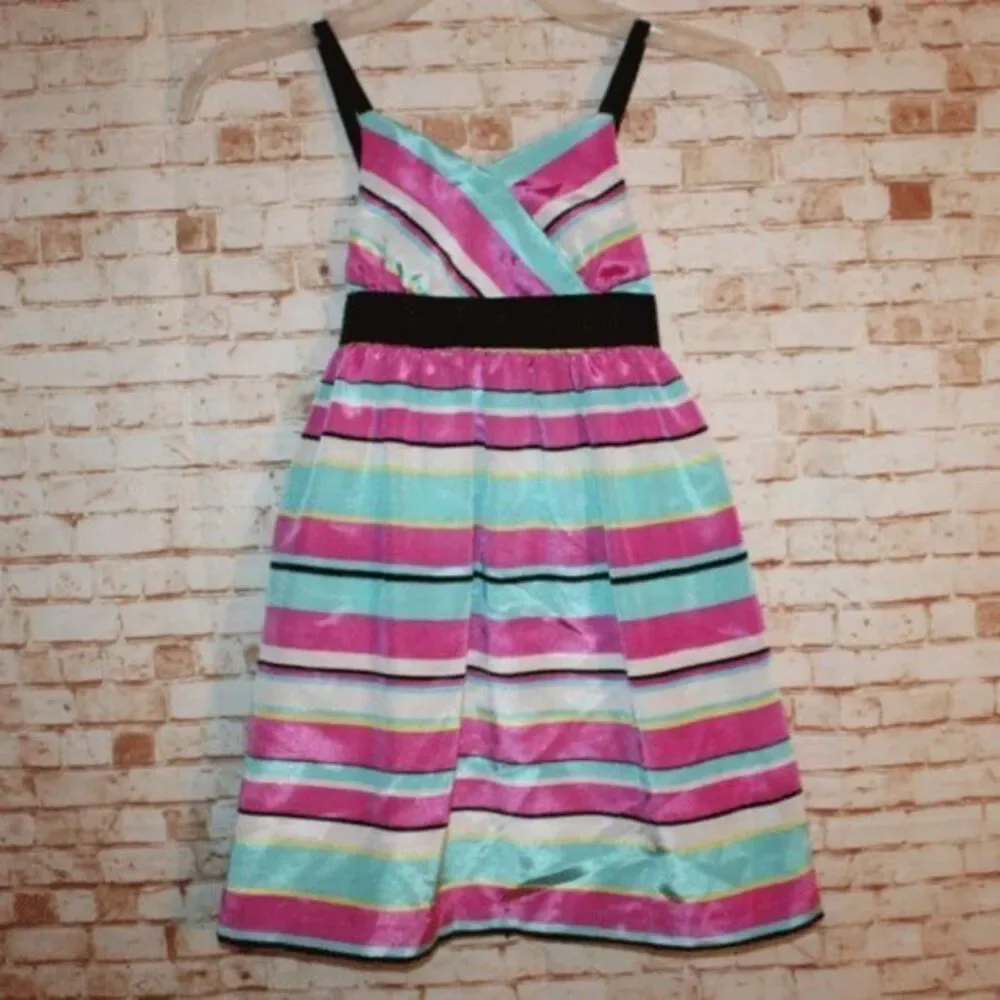 Pipa & Julie Stripped Pink and Blue Dress Size 5